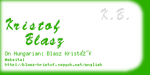 kristof blasz business card